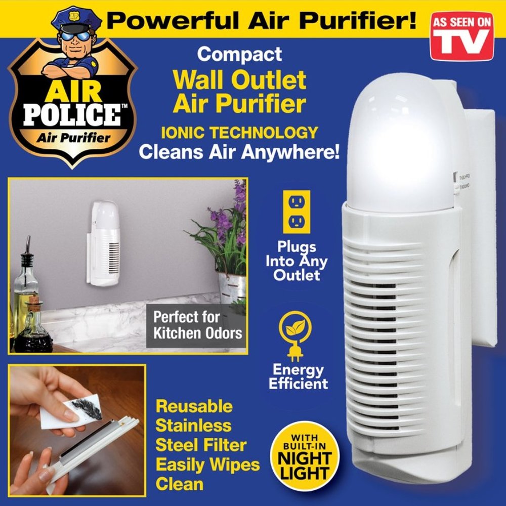Air Police Wall Outlet Air Purifier and Nightlig